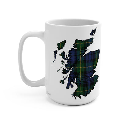 Scotland Map Mug 15oz, Gordon Tartan