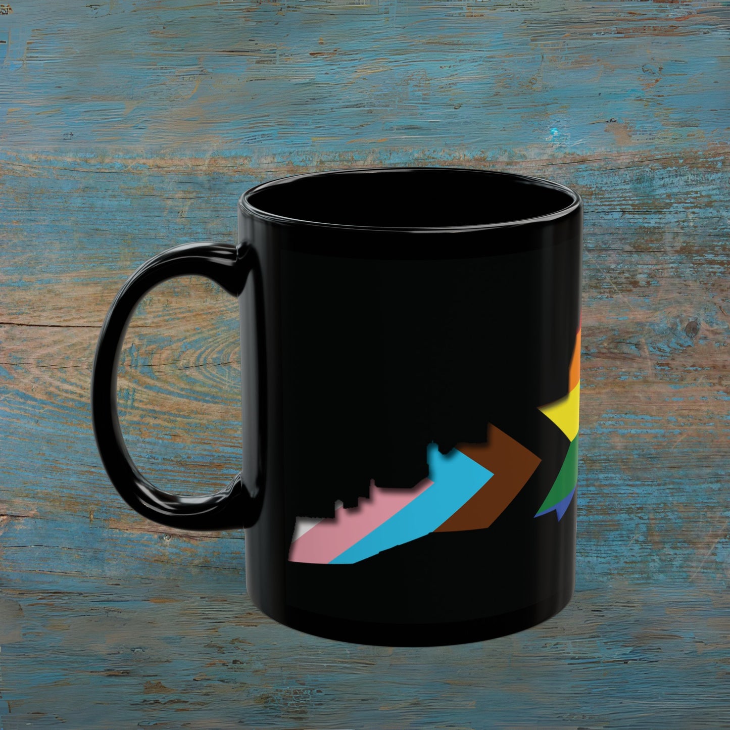 Edinburgh Castle Pride Progress Art Mug, Black