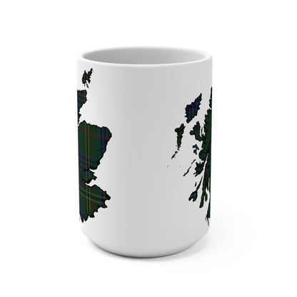 Scotland Map Mug 15oz, Kennedy Tartan