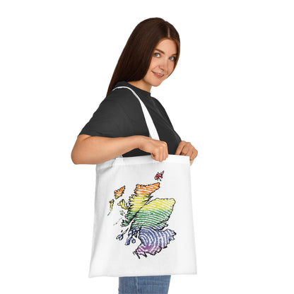 Scotland Pride Fingerprint Map Cotton Tote Bag