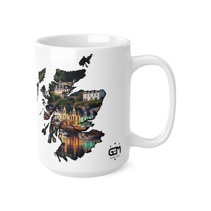 Portree Isle of Skye Scotland Map Mug, Coffee Cup, Tea Cup, Scottish Art, Scottish Landmark, Scenery, Nature, White