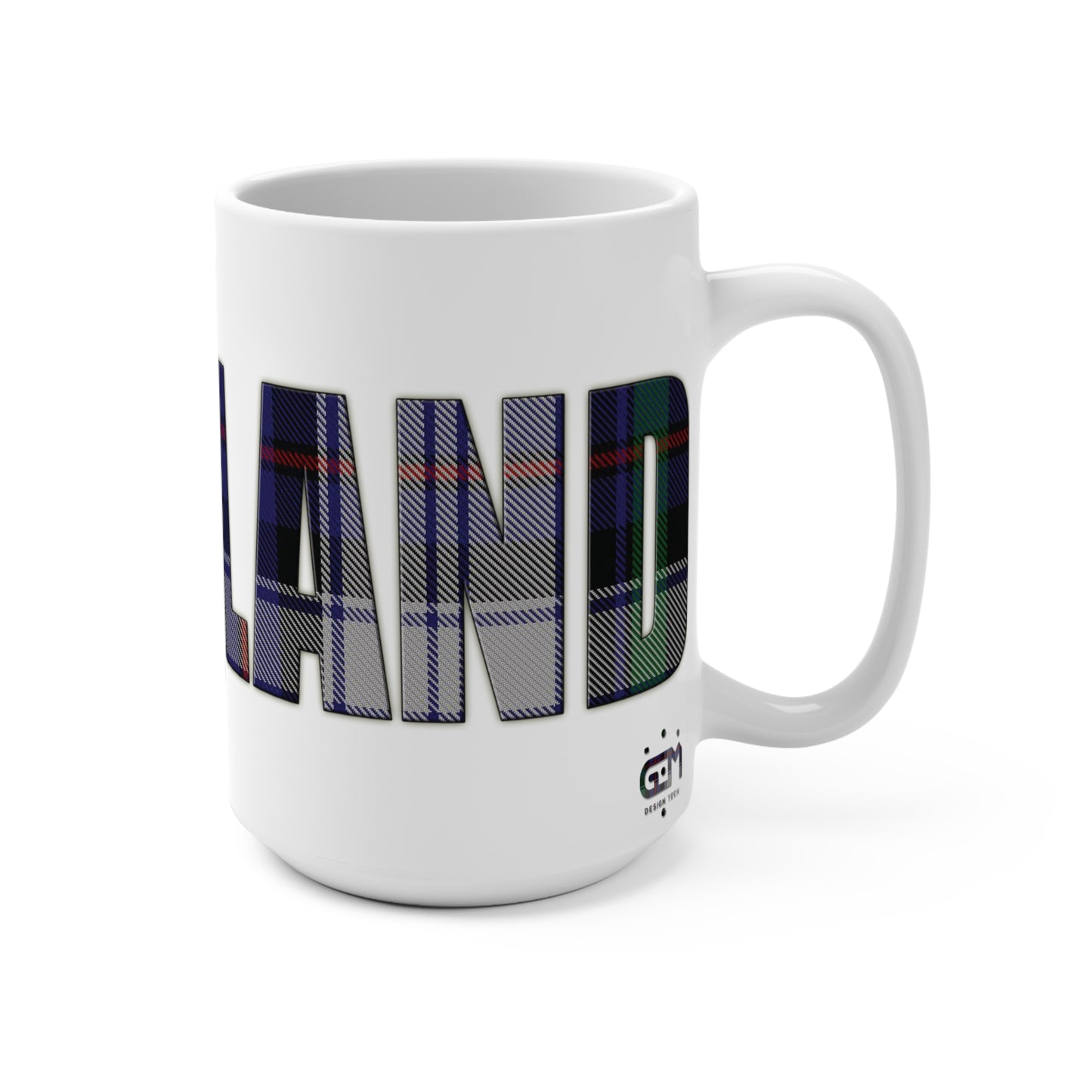 Scotland Lettering Tartan Mug 15oz, Argyle Dress Tartan