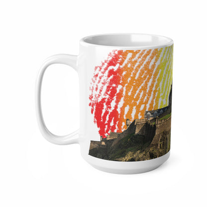 Edinburgh Castle Pride Fingerprint Sky Photo Mug, White