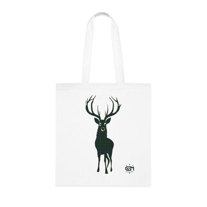 Reversible Scotland Tartan Stag Cotton Tote Bag - Kennedy Tartan