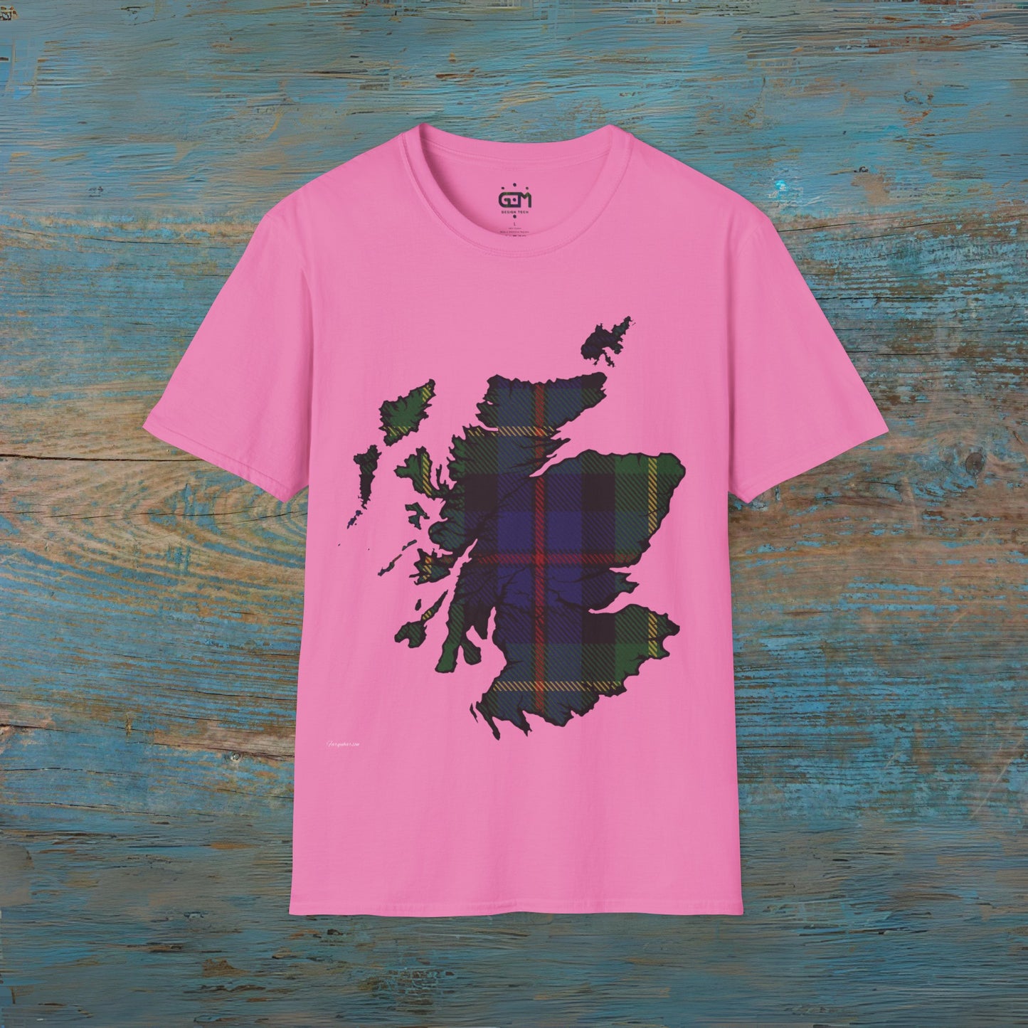 Scotland Tartan Map Softstyle Unisex T-Shirt, Farquharson Tartan, Various Colours