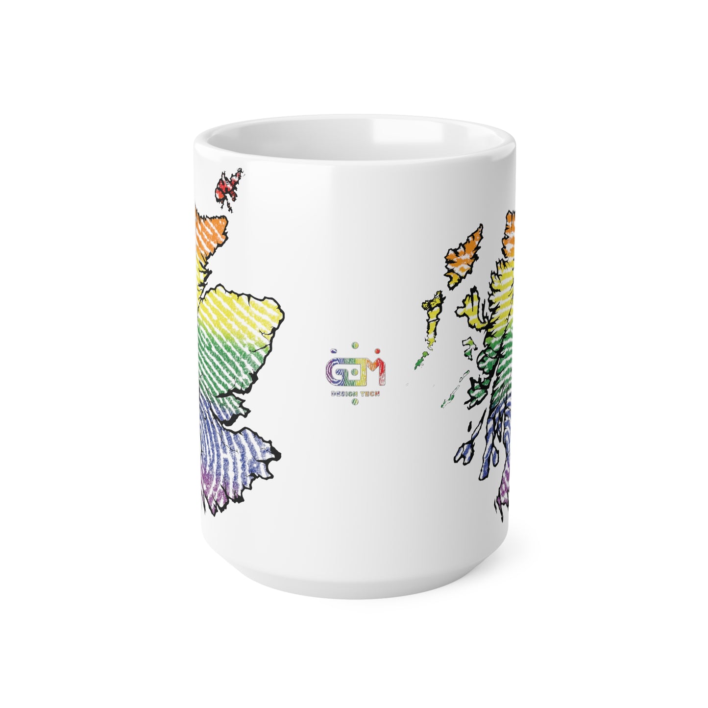 Scotland Map Pride Fingerprint Mug, White