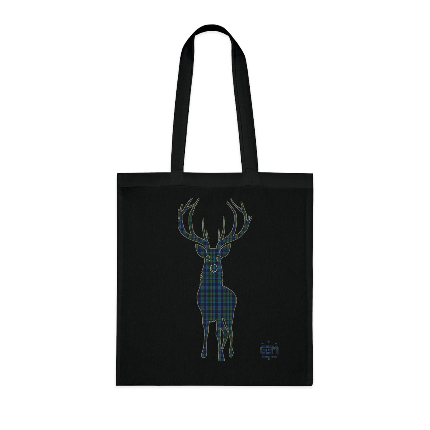 Reversible Scotland Tartan Stag Cotton Tote Bag - Miller Tartan