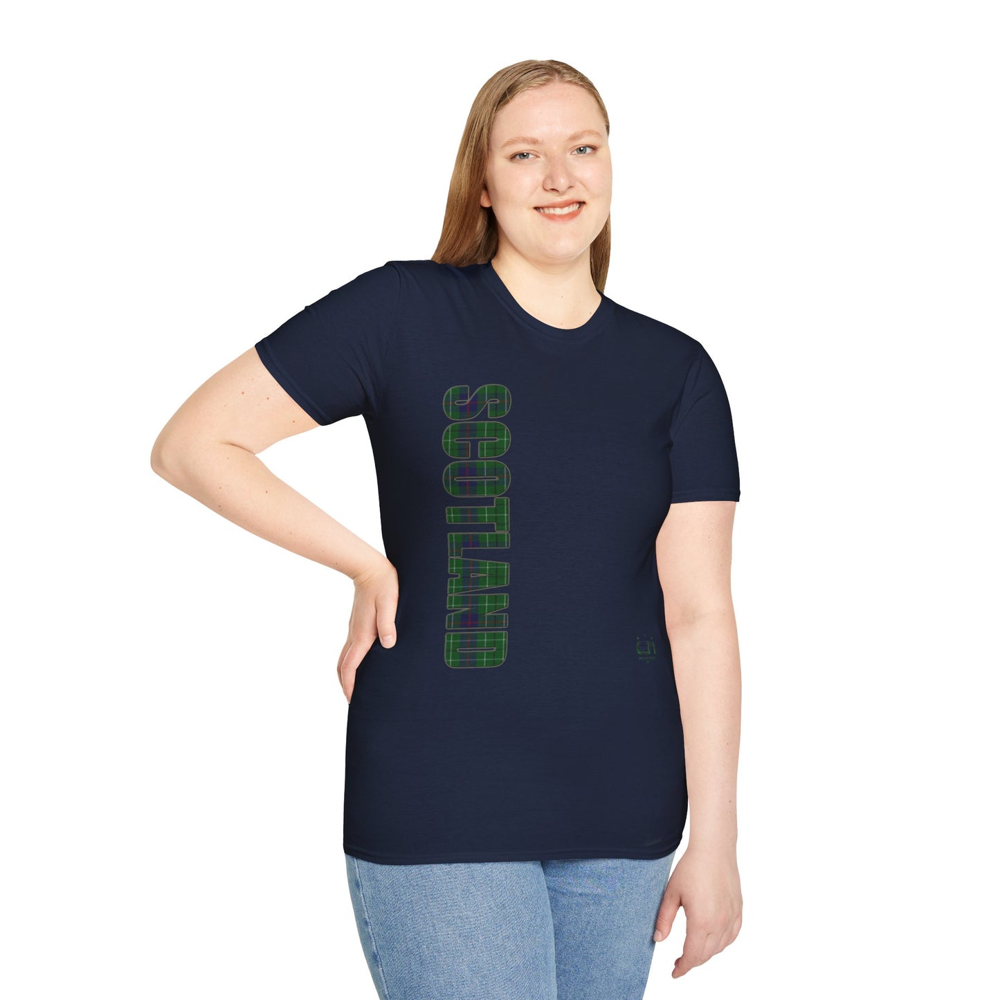 Tartan Scotland Lettering Softstyle Unisex T-Shirt, Duncan Tartan Tee