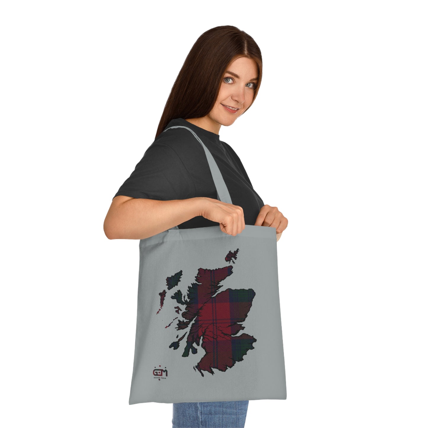 Reversible Scotland Tartan Map Cotton Tote Bag - Lindsay Tartan