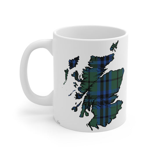 Scotland Map Mug 11oz, Keith Tartan