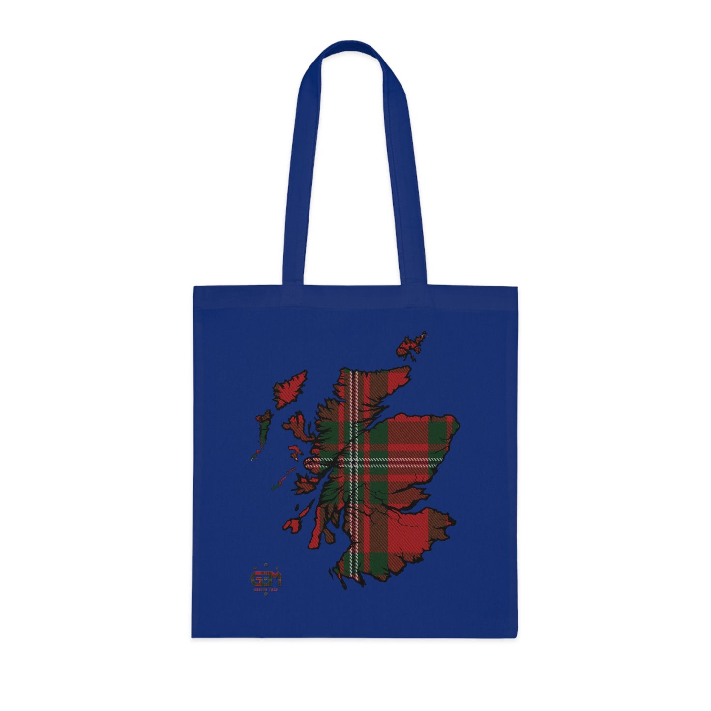 Reversible Scotland Tartan Map Cotton Tote Bag - MacGregor Tartan