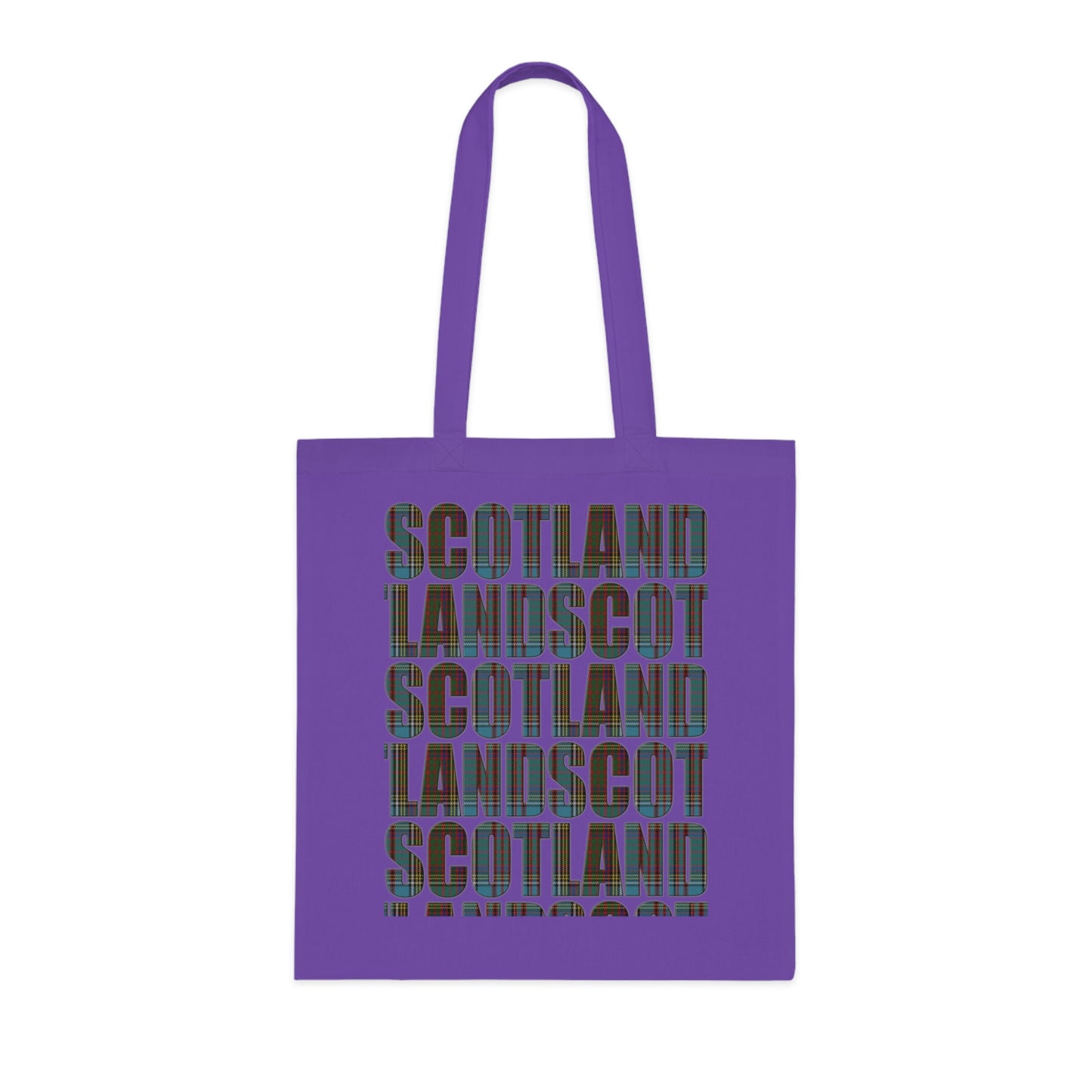 Reversible Scotland Tartan Map Cotton Tote Bag - Anderson Tartan