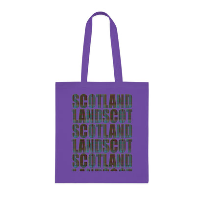 Reversible Scotland Tartan Map Cotton Tote Bag - Anderson Tartan