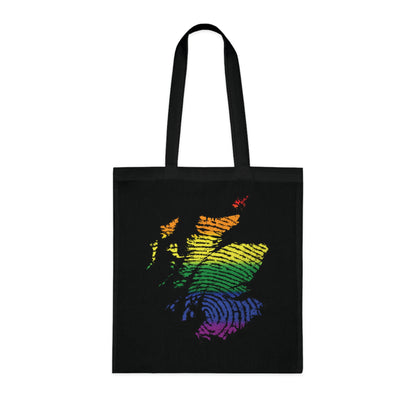 Scotland Pride Fingerprint Map Cotton Tote Bag