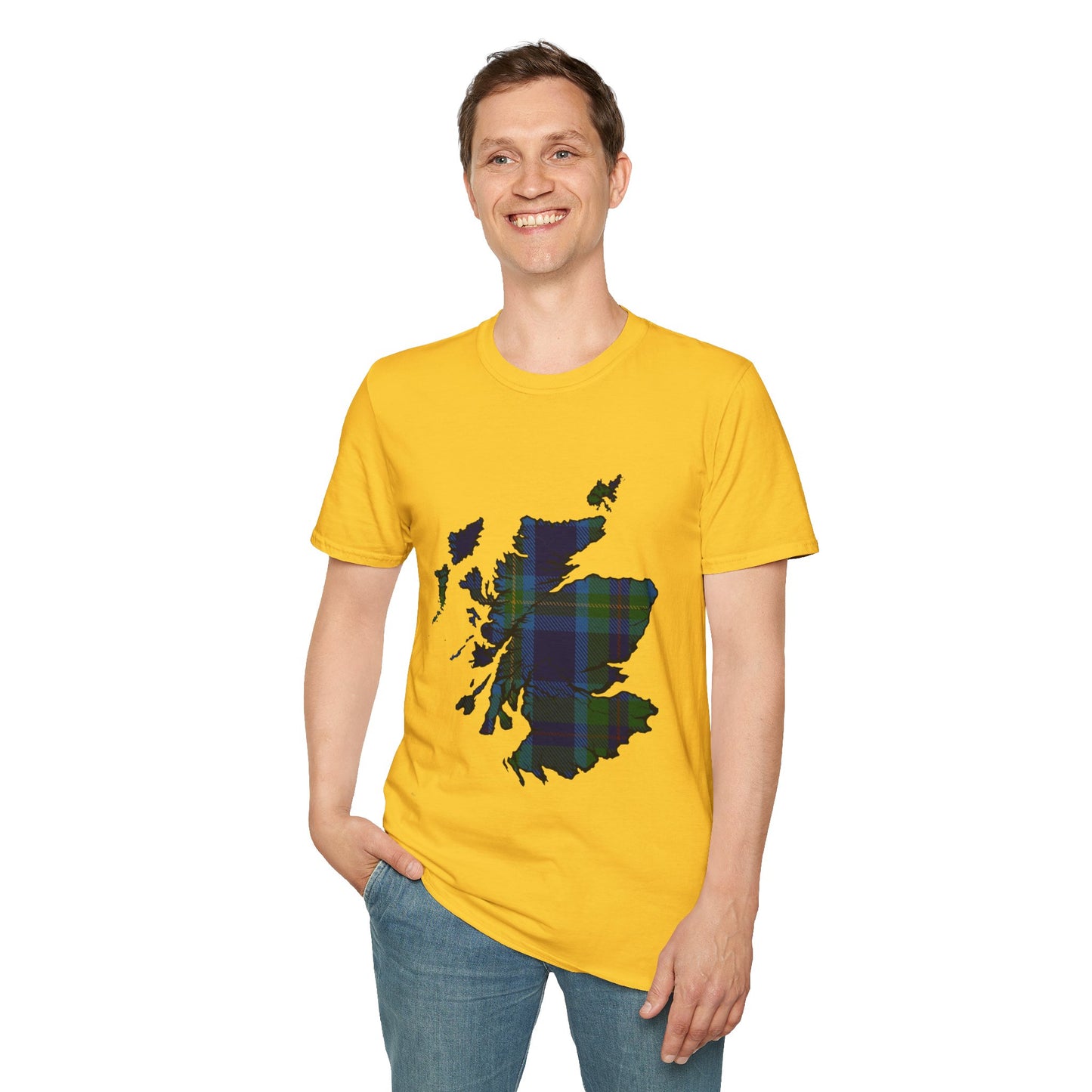 Scotland Tartan Map Softstyle Unisex T-Shirt - Miller Tartan Tee