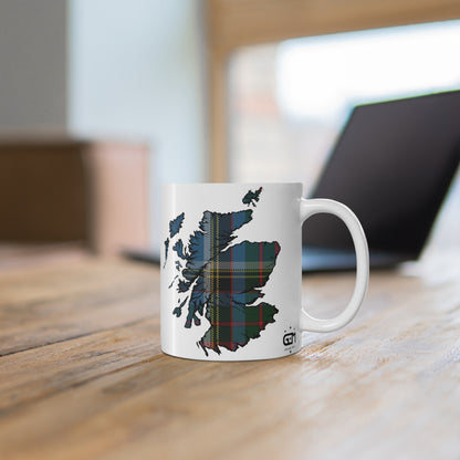 Scotland Map Mug 11oz, Anderson Old Tartan