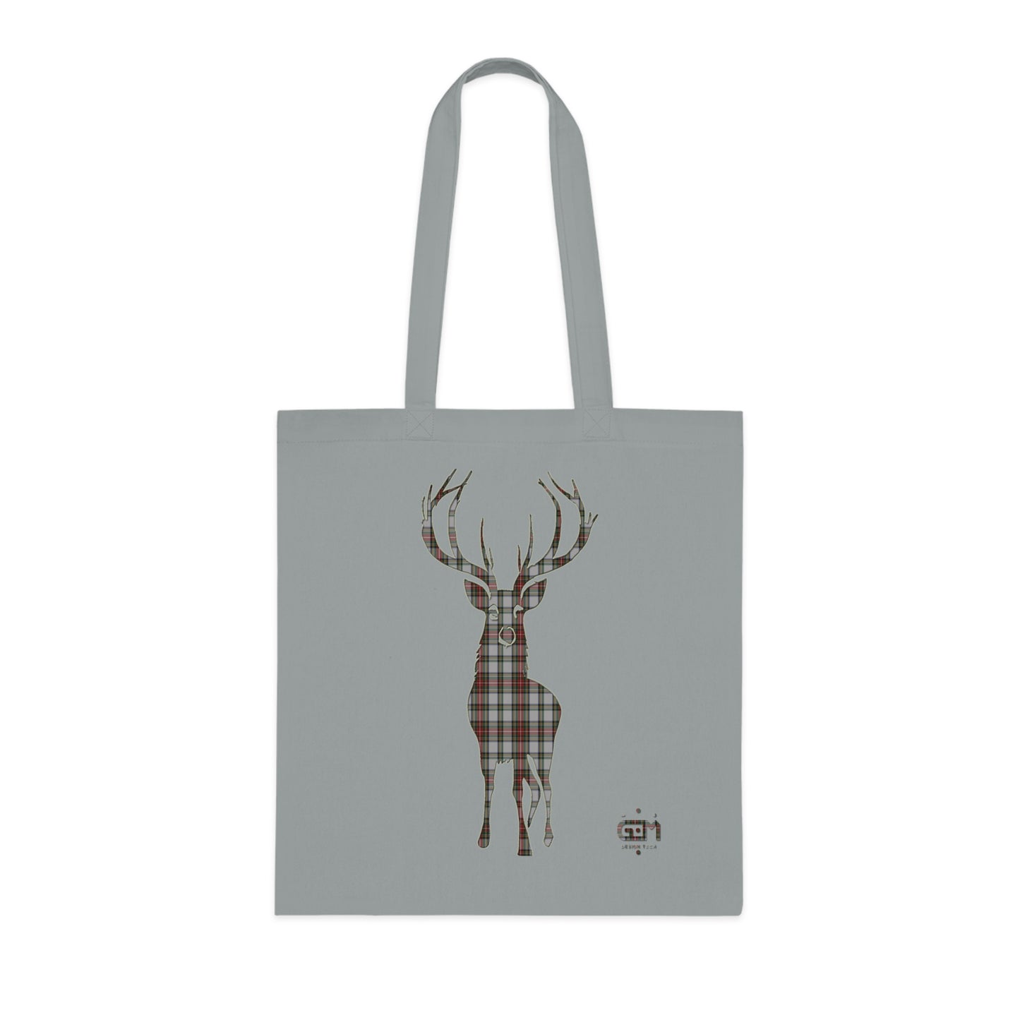 Reversible Scotland Tartan Stag Cotton Tote Bag - Stewart Dress Tartan