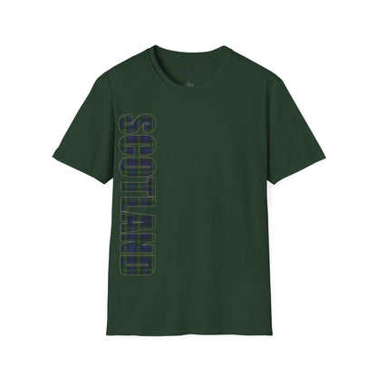 Scotland Lettering Gordon Tartan Softstyle T-Shirt, Unisex Tee, Various Colours