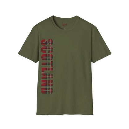 Scotland Lettering Stewart Royal Tartan Softstyle T-Shirt, Unisex Tee, Various Colours