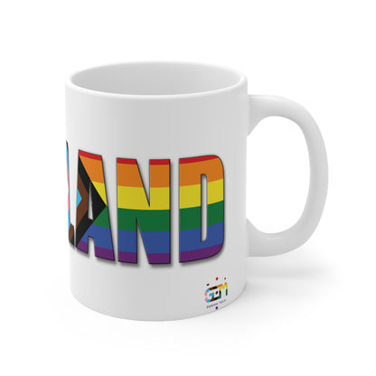 Scotland Lettering Pride Progress Mug, White