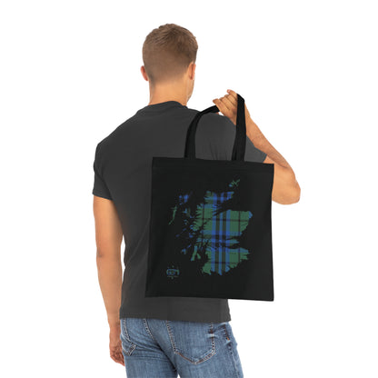 Reversible Scotland Tartan Map Cotton Tote Bag - Keith Tartan