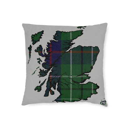 Reversible Square Cushion : Stag / Scotland Map - Duncan Tartan, Various Sizes