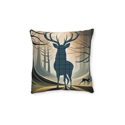 Reversible Square Cushion : Stag / Scotland Map - Keith Tartan, Various Sizes