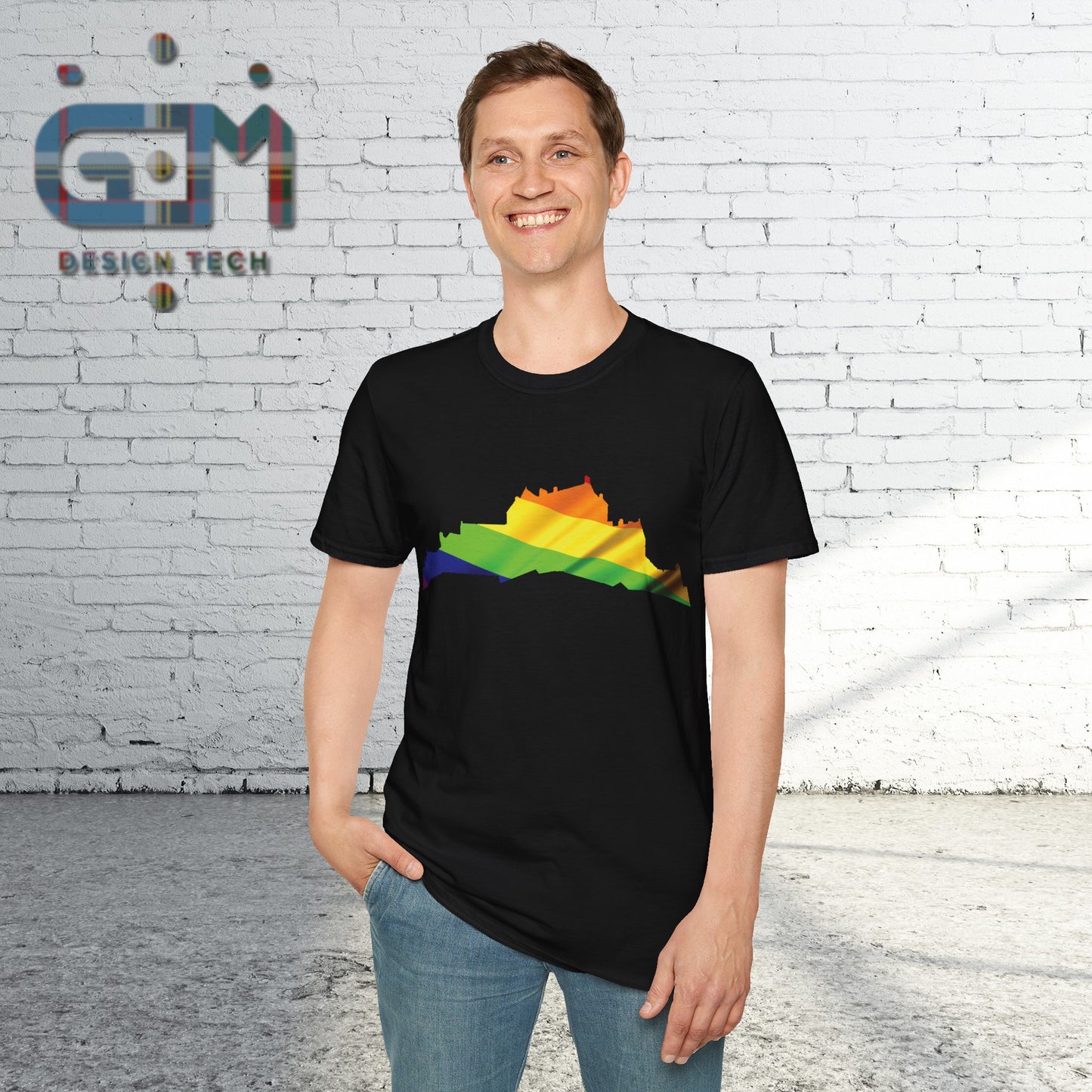 Edinburgh Castle Pride Flag Art Unisex T-Shirt