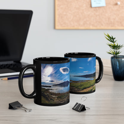 Holy Isle from Arran Photo Mug, Black