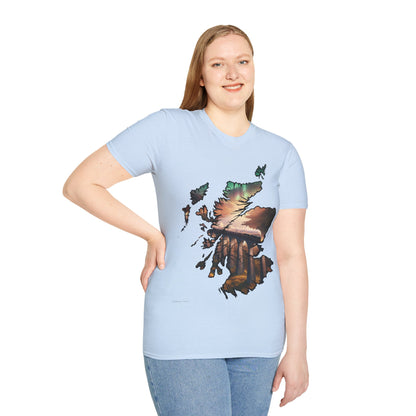 Glenfinnan Viaduct Scotland Map Softstyle T-Shirt, Unisex Tee, Scotland Shirt, Scottish Landmark, Nature, Scenery, Various Colours