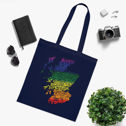 Scotland Pride Fingerprint Clan Map Cotton Tote Bag