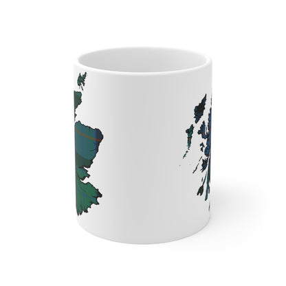 Scotland Map Mug 11oz, Flower of Scotland Tartan