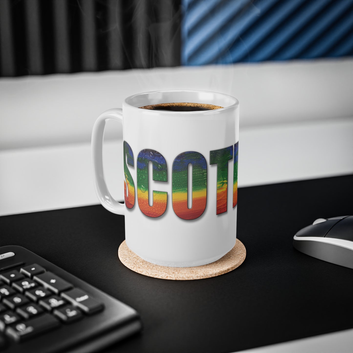 Scotland Lettering Pride Rain Mug, White