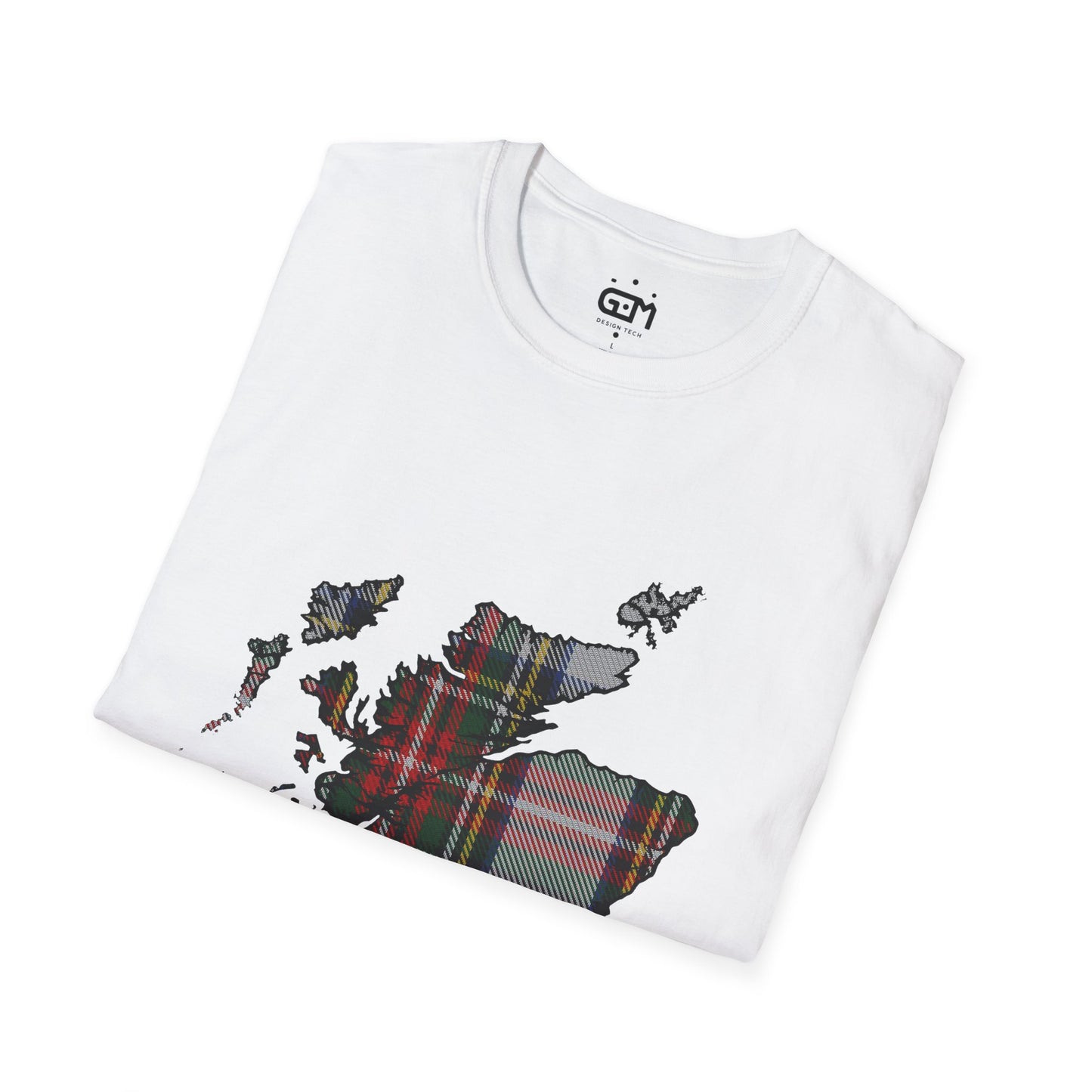 Scotland Tartan Map Softstyle Unisex T-Shirt - Stewart Dress Tartan Tee