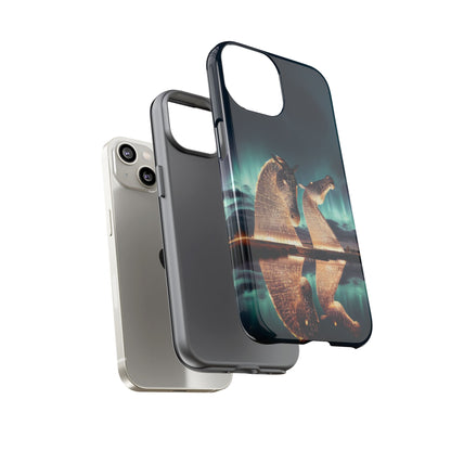Kelpies Northern Lights Art Variant Phone Case, Scotland, Apple