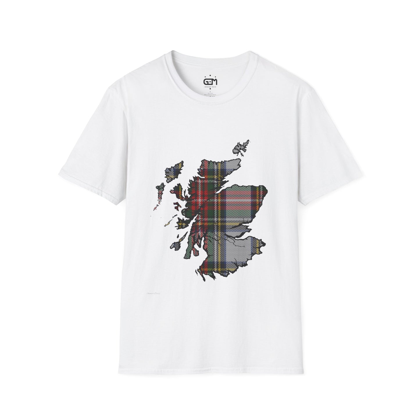 Scotland Tartan Map Softstyle Unisex T-Shirt - Stewart Dress Tartan Tee