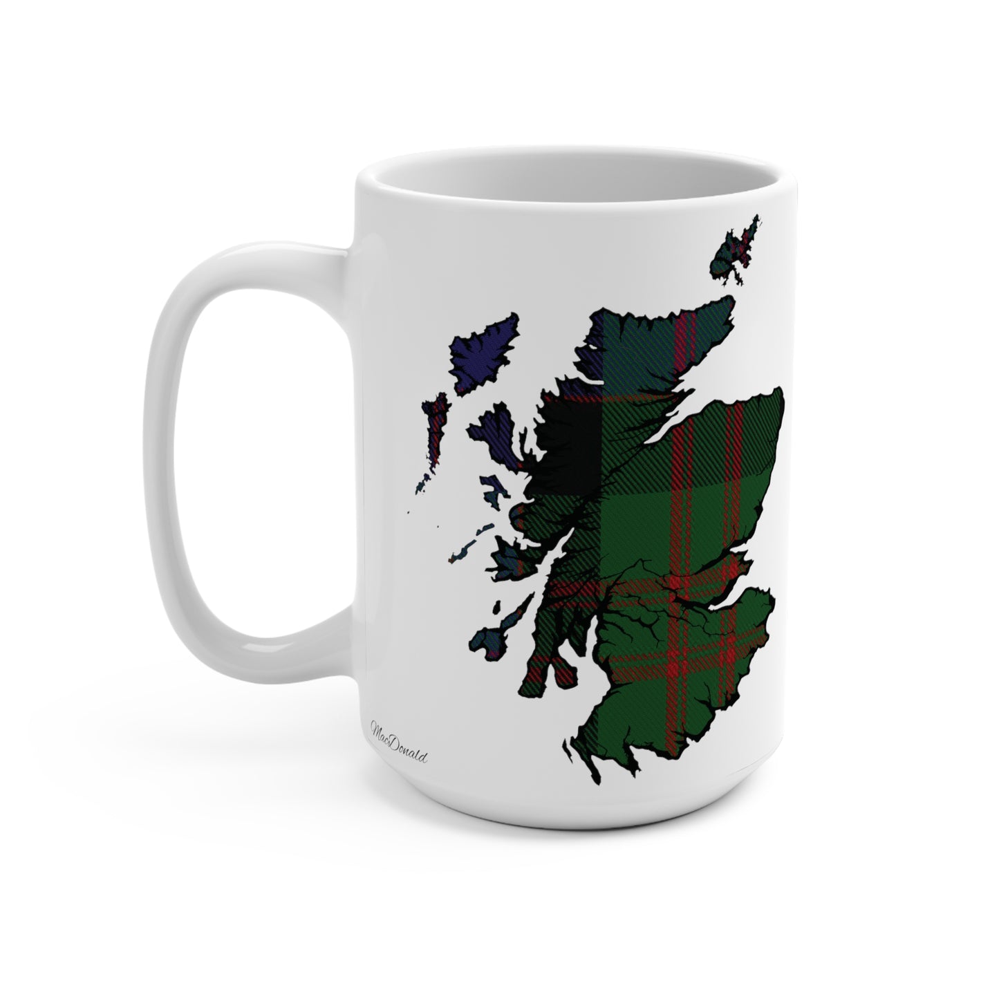 Scotland Map Mug 15oz, MacDonald Tartan