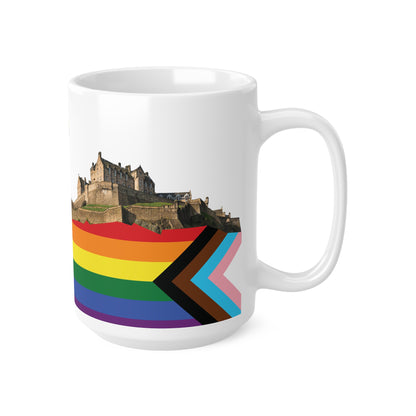 Pride Progress Rock Edinburgh Castle Photo Mug, White