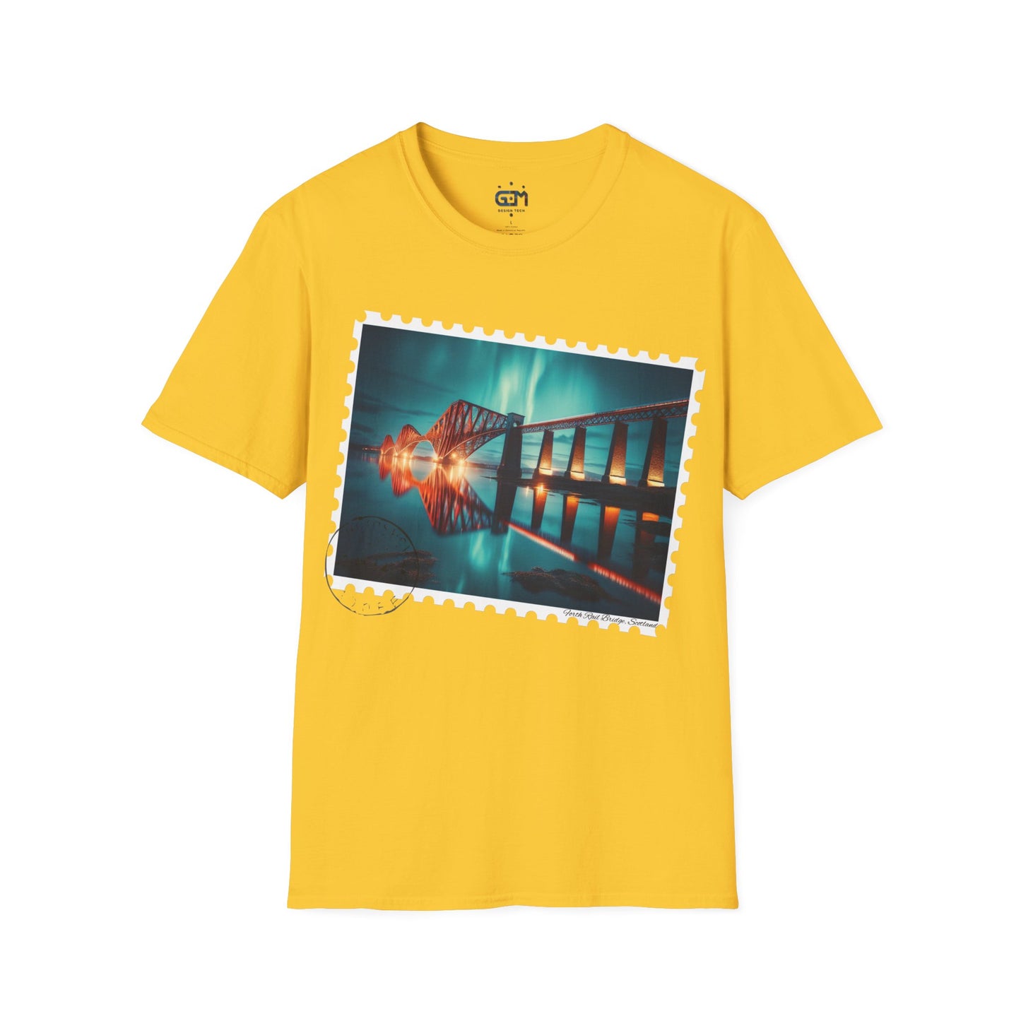 Postcard Forth Rail Bridge Art Softstyle T-Shirt, Unisex Tee, Scotland Shirt, Various Colours