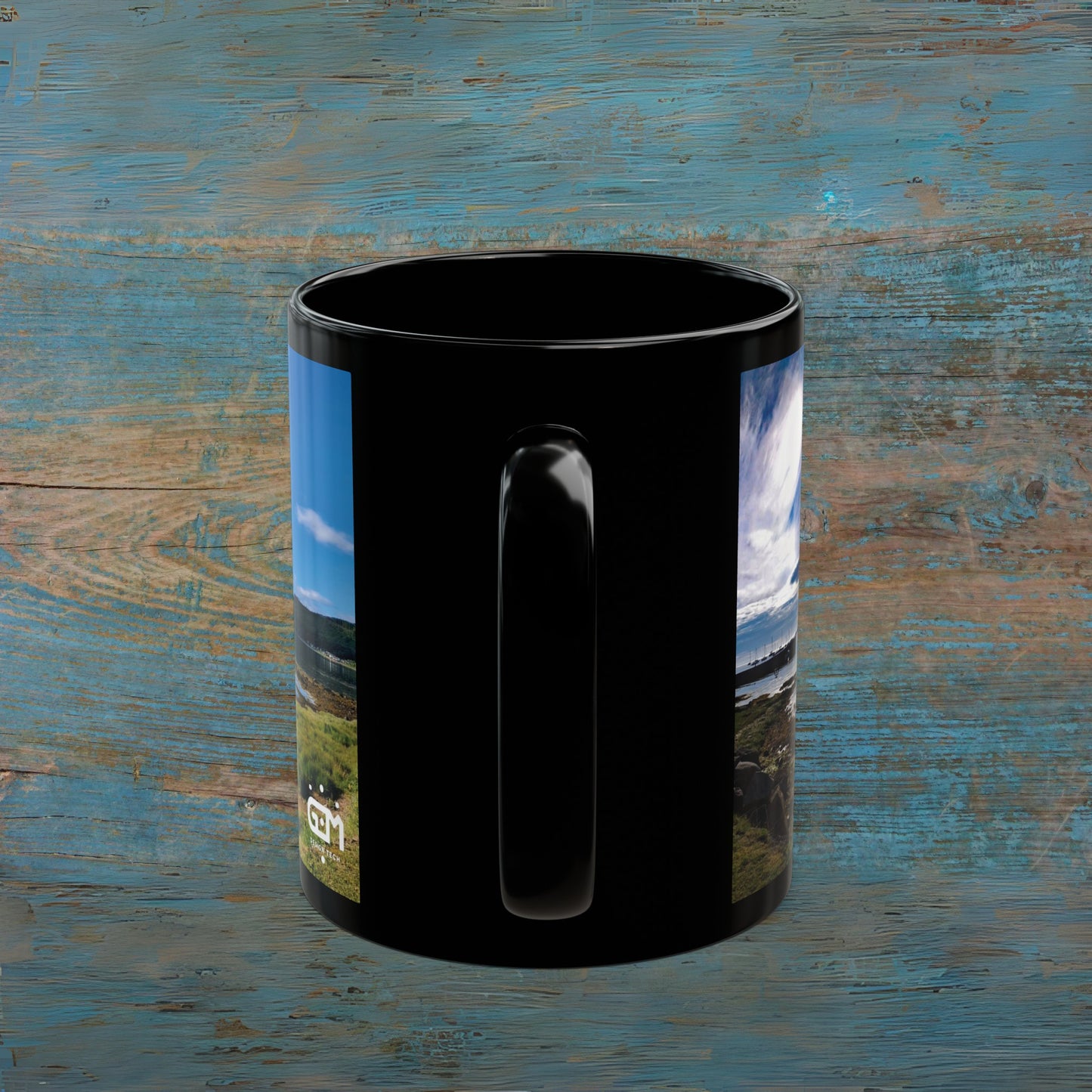 Holy Isle from Arran Photo Mug, Black