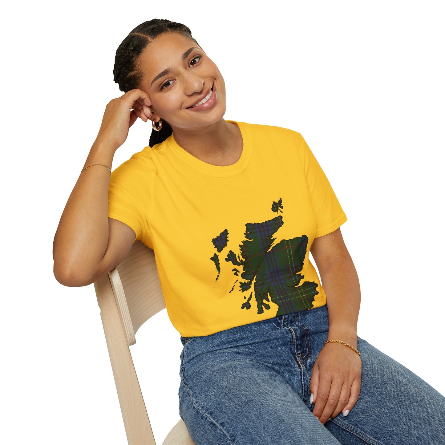 Scotland Tartan Map Softstyle Unisex T-Shirt - Kennedy Tartan Tee