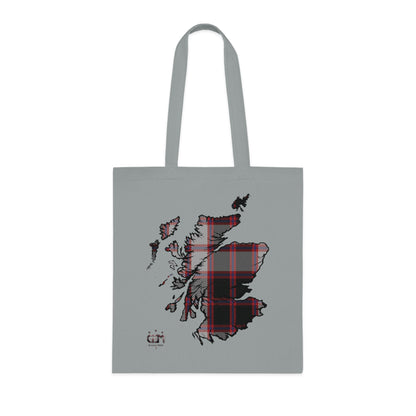 Reversible Scotland Tartan Map Cotton Tote Bag - MacPherson Tartan