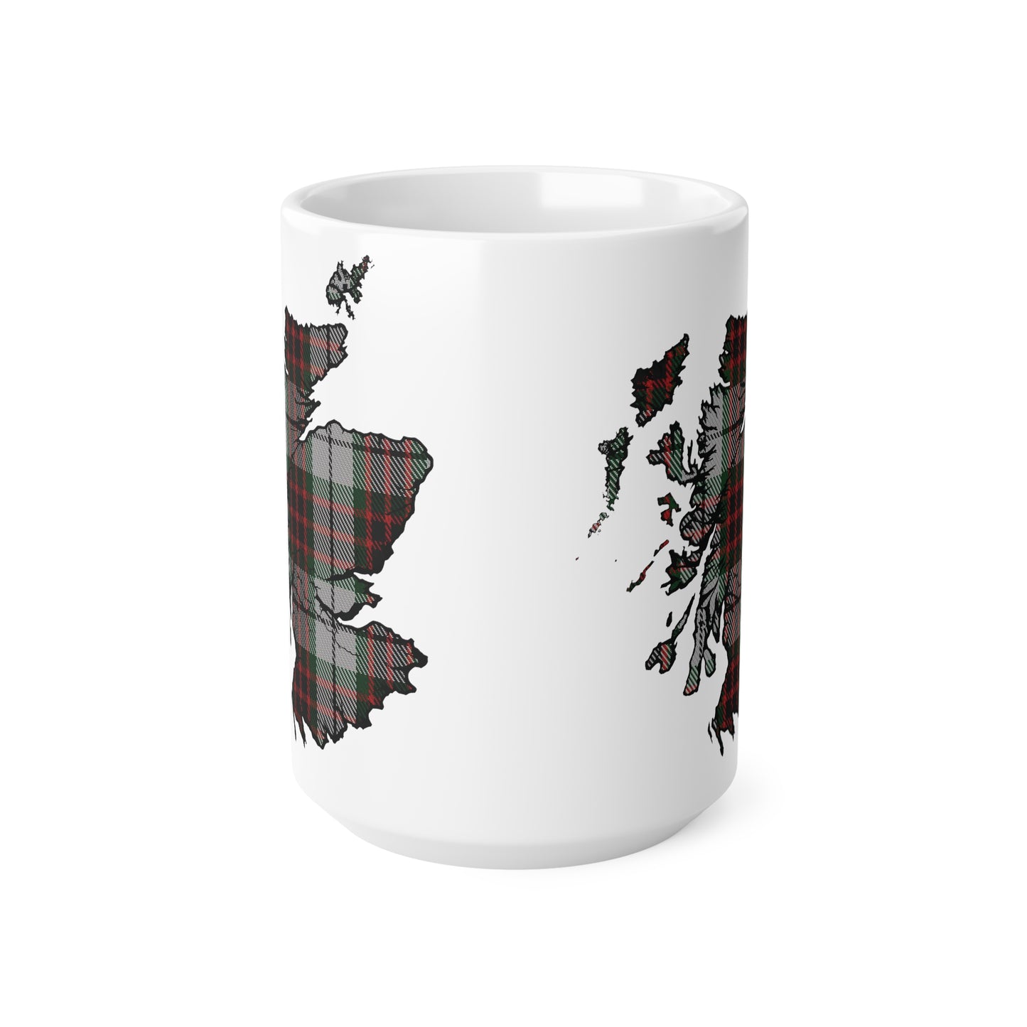 Fraser Dress Tartan Scotland Map Mug, Coffee Cup, Tea Cup, Scotland, White