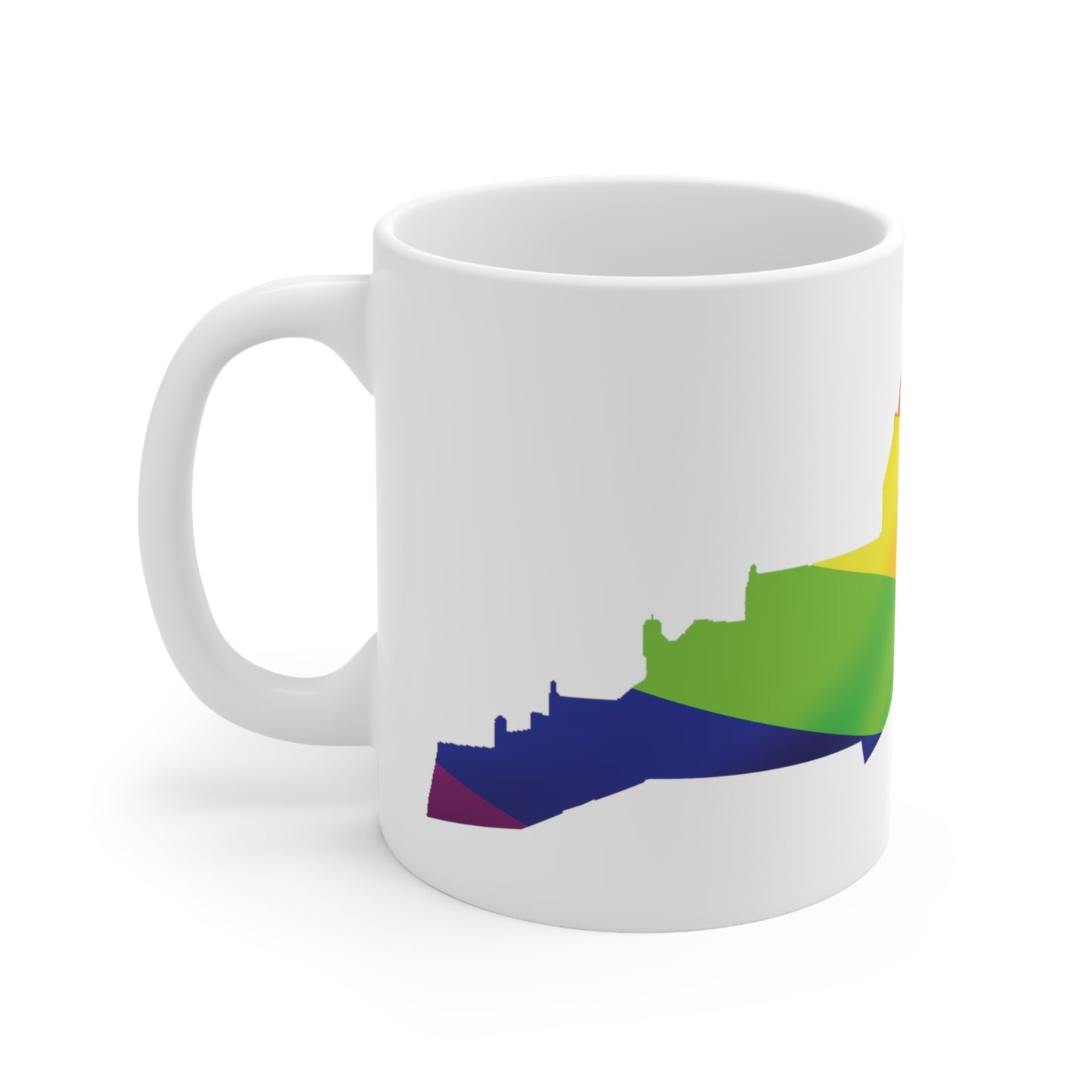 Edinburgh Castle Pride Flag Art Mug, White