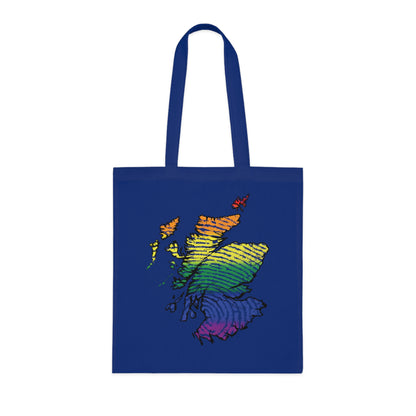 Scotland Pride Fingerprint Map Cotton Tote Bag