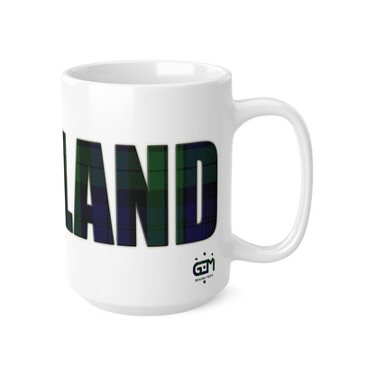 Scotland Tartan Mug - Black Watch, Coffee Cup, Tea Cup, Scotland, White