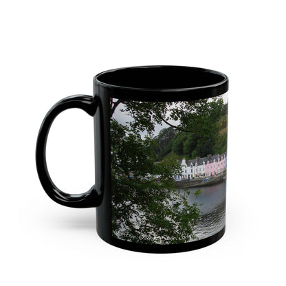 Portree Isle of Skye Photo Mug, Scotland Mug, Tea Cup, Coffee Cup, Scottish Landmark, Coloured Buildings, Nature, Scenery, Black