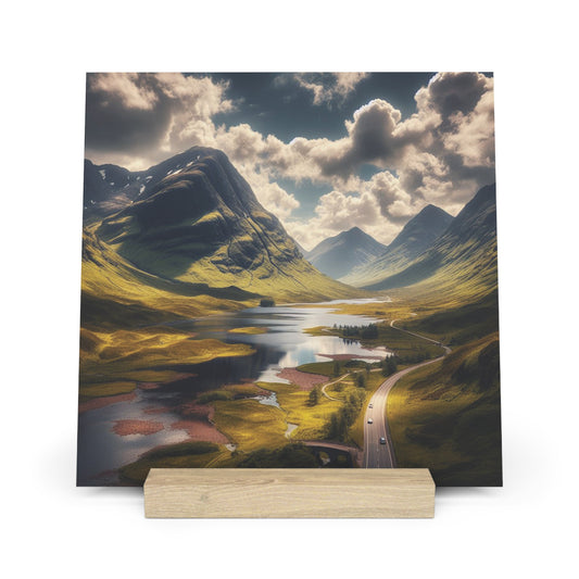 Scenic Collection Gallery Stand Glen Coe, Oak Picture Stand, Scotland Art, Scenery, Landmarks, Various Sizes