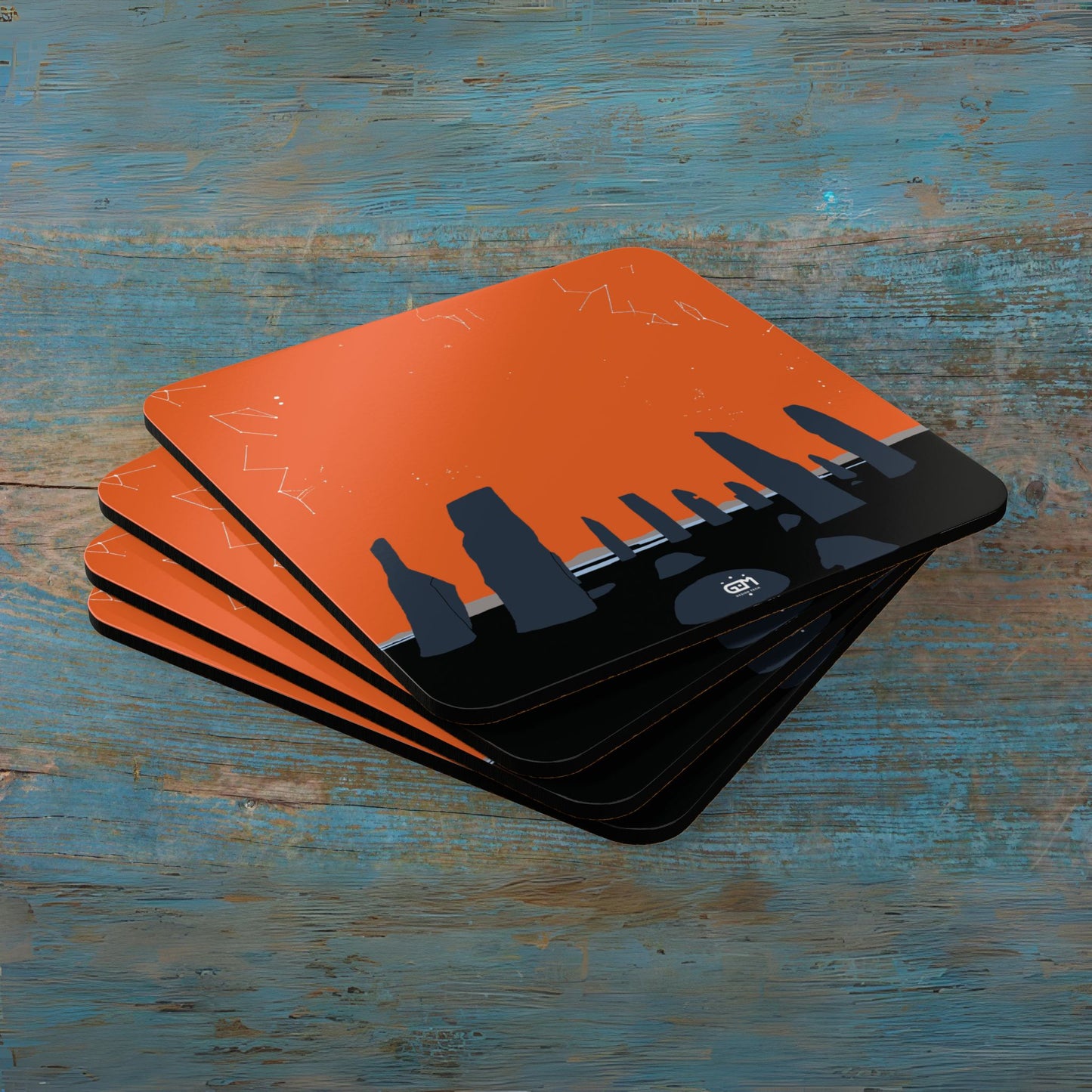 Scotland Art Cork Coaster Set - Silhouettes