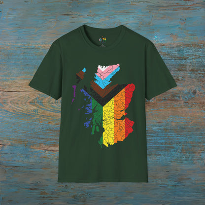 Scotland has PRiDE Progress Clan Regions Map Unisex T-Shirt, Various Colours